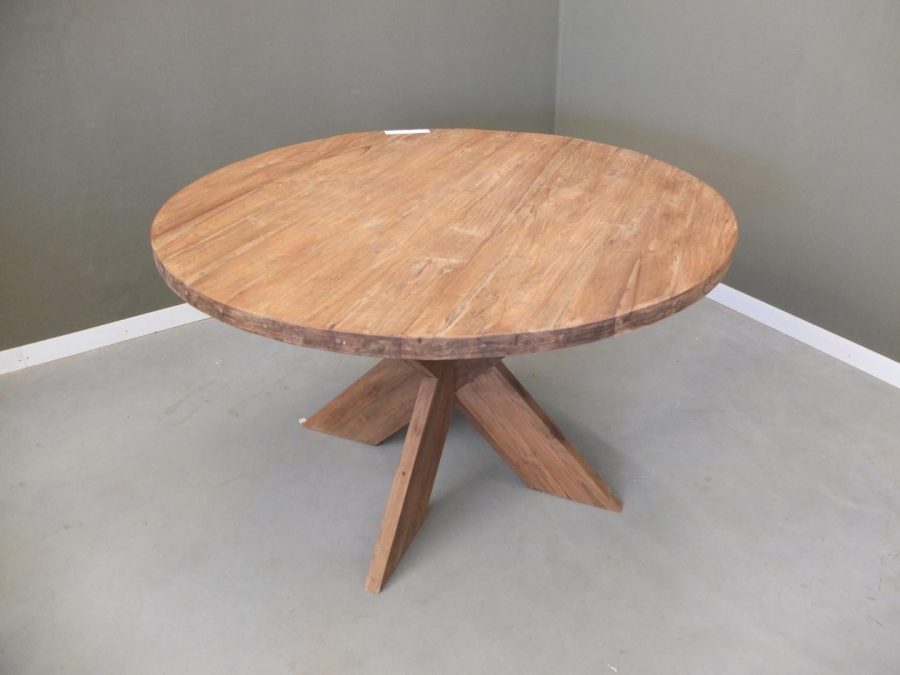 Robuuste ronde teak tafel (RT 104)