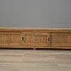 Teak tv kast met schuifdeuren 200 cm