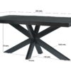 Norris boomstamtafel zwart - 200 cm